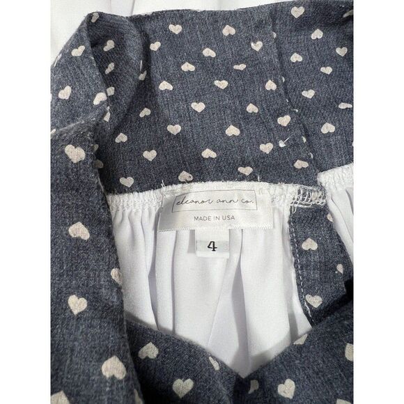 Eleanor Ann Co. Girls Size 4 Red, White, & Blue Tunic! Flutter Sleeves, Hearts! - Picture 5 of 7